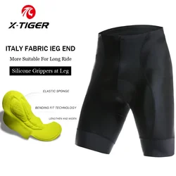 X-TIGER Padded Bike Shorts With 8cm Italy Anti-Slip Leg Grips Men's Cycling Shorts Biking Clothes Cycle Wear Tights