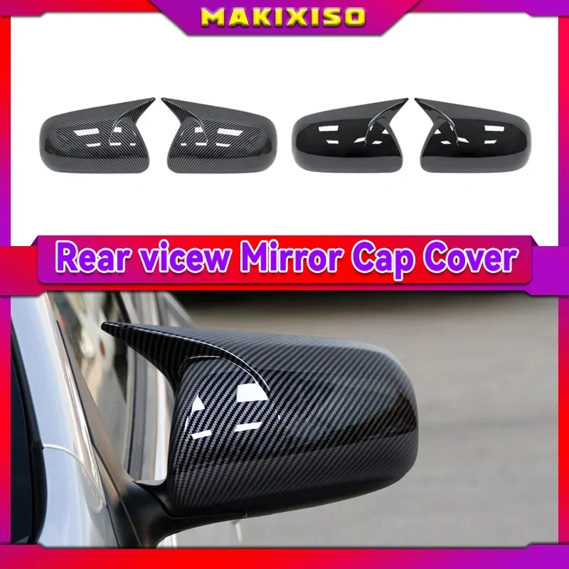 Replacement Rearview Side Mirror Covers Caps Toyota Corolla 2007-2013 Vios Yaris Sedan P90 2008-2013 Carbon Fiber Gloss Black