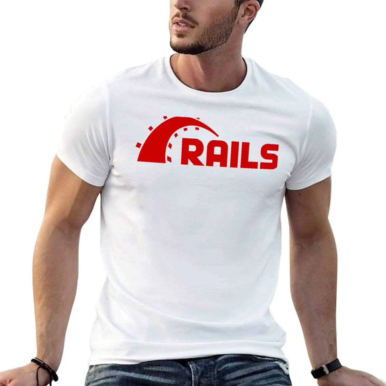 Rails T-Shirt t shirts for man graphic funny essential t shirt T-Shirt