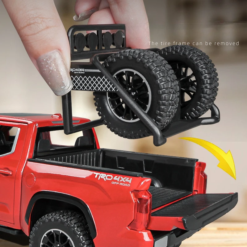 Simulation 1/24 Scale Toyota Tundra Pickup Car Model Off Road Vehicle Toy Boy Gift Collective Voiture Miniature Home Decoration