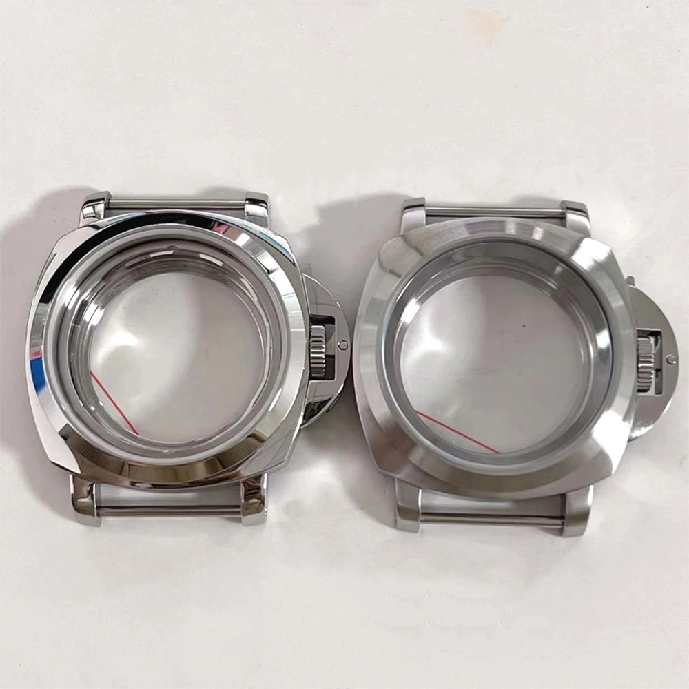 Nuovo 40MM Cassa per orologio in acciaio inossidabile con maniglia per NH35 NH36 4R36 7S26 Orologio con movimento Parti fai da te Colore argento