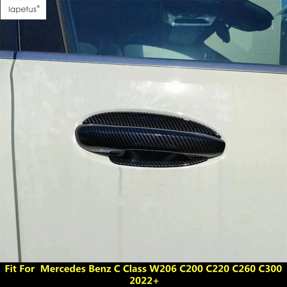 

Door Handle Bowl Decoration Cover Trim For Benz C Class W206 C200 C220 C260 C300 2022 2023 2024 ABS Carbon Fiber Accessories