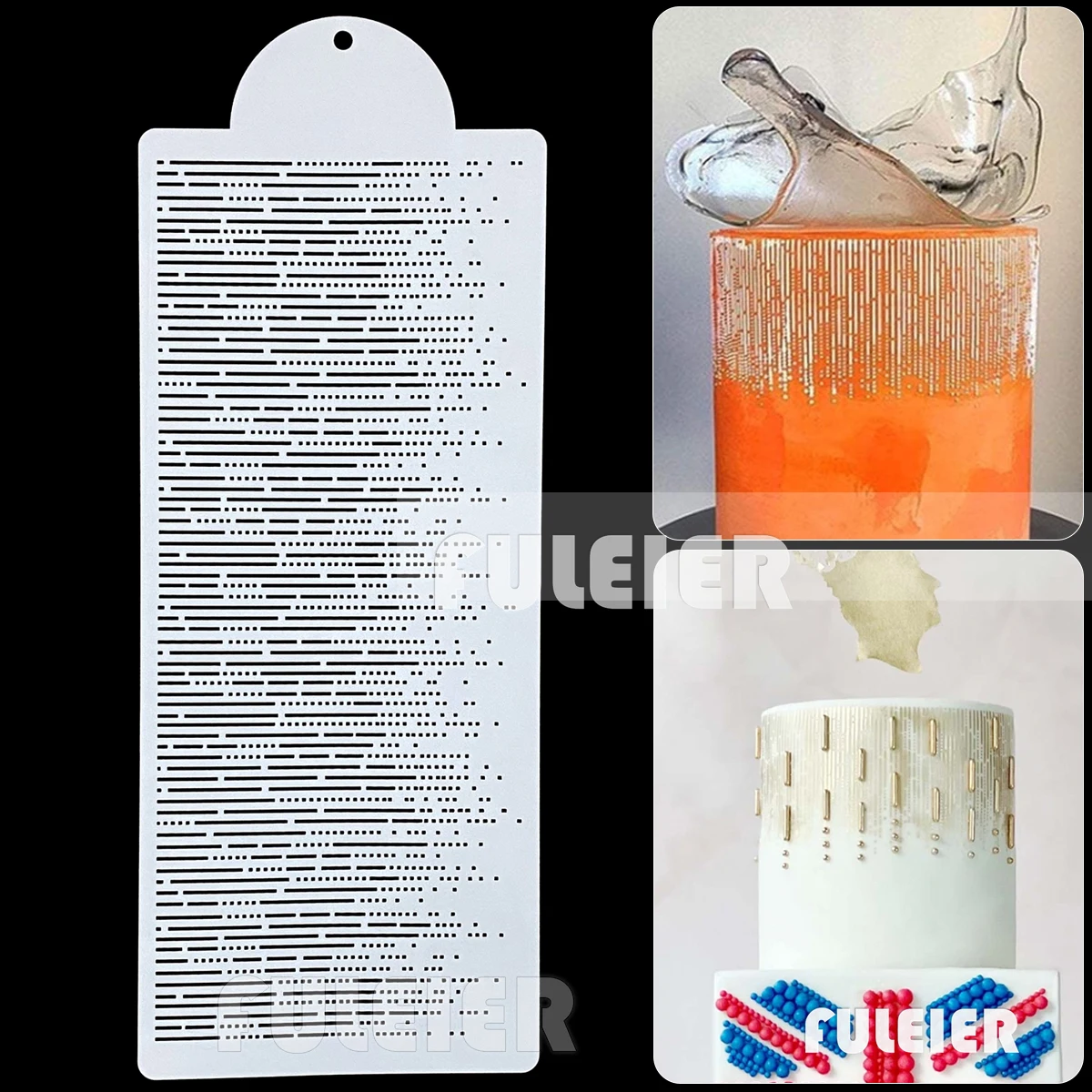 1pcs Shimmer Border Cake Stencil For Fondant Cake Decorating Baking Wedding Party Templates Baking Biscuit Spray Mold