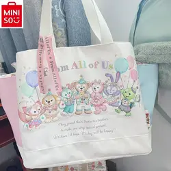 MINISO Disney Cartoon Duffy Bear Large Capacity Learning Bag for Women High Quality Canvas Cute Lightweight Handbag