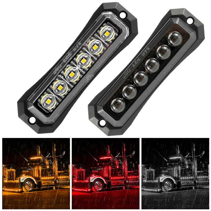 

For Trailer Truck Marker Clearance Lights 6LED Boat Bus Auto Side Warning Signal Light 12V 24V Truck LED Lamp For Car Pickup