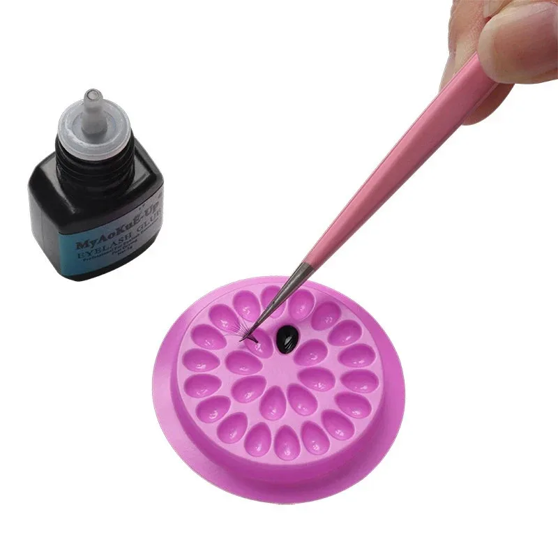 Suporte de cola para cílios, 20/100 peças, suprimentos de extensão de cílios, palete adesiva, junta de plástico, almofadas de cola, ferramenta de maquiagem