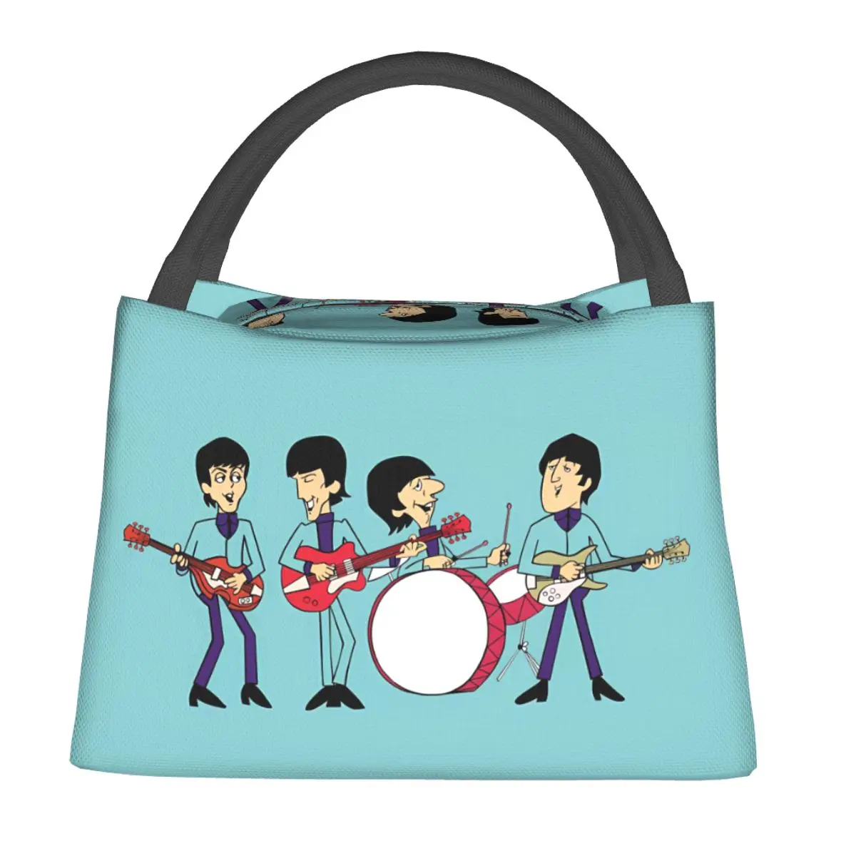 

The B-BeatLess Lunch Bag Music Portable Zipper Lunch Box Travel Print Cooler Bag Cute Oxford Thermal Tote Handbags