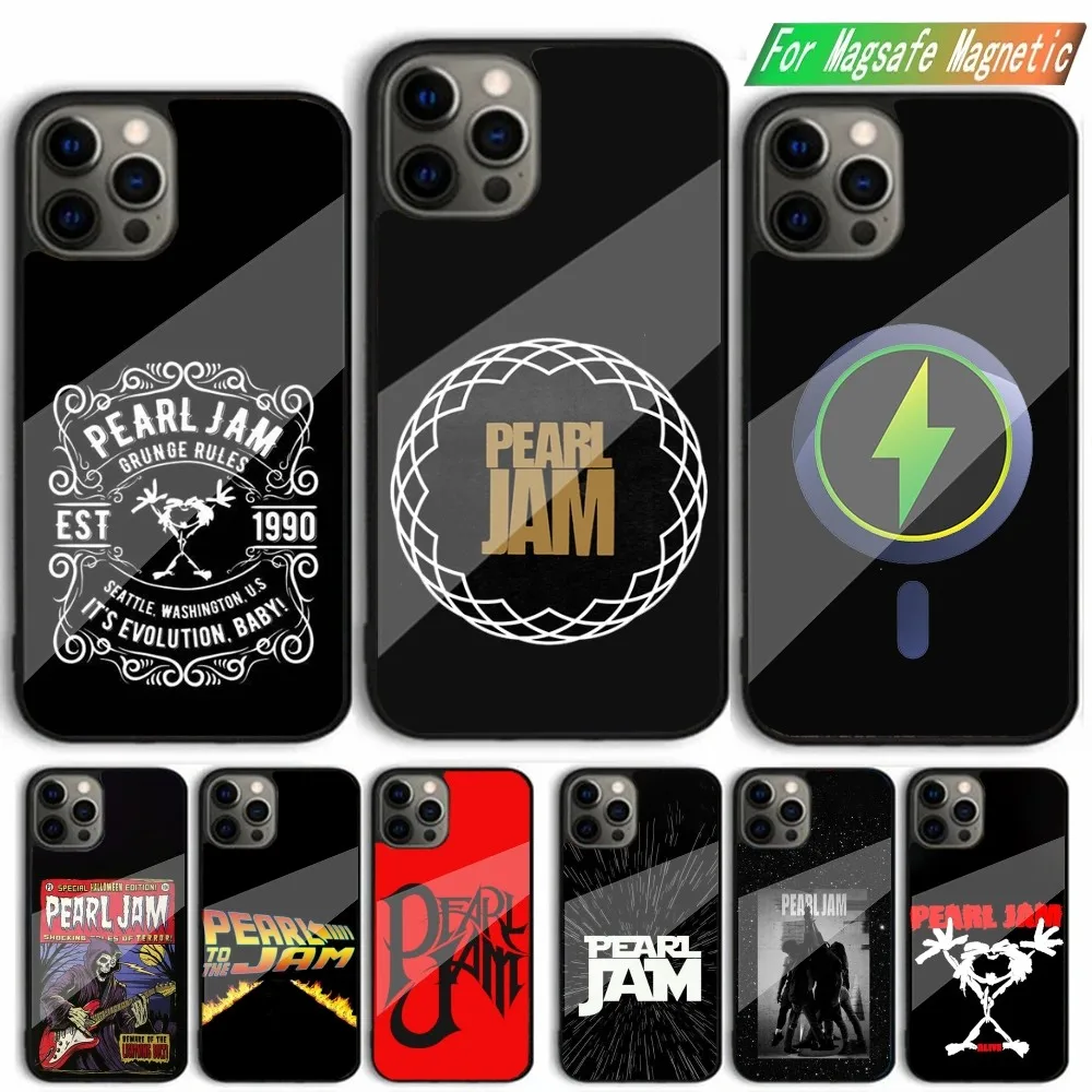 P-Pearl Jam R-Rock Band Phone Case For iPhone 15,14,13,12,11,Plus,Pro,Max Mini Magsafe Magnetic Wireless Charging