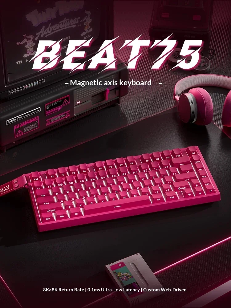 Technology Beat75 Wireless Keyboard Three Mode Connection E-sports Keyboard Double 8K Polling Rate 128K Scanning Rate For Gifts