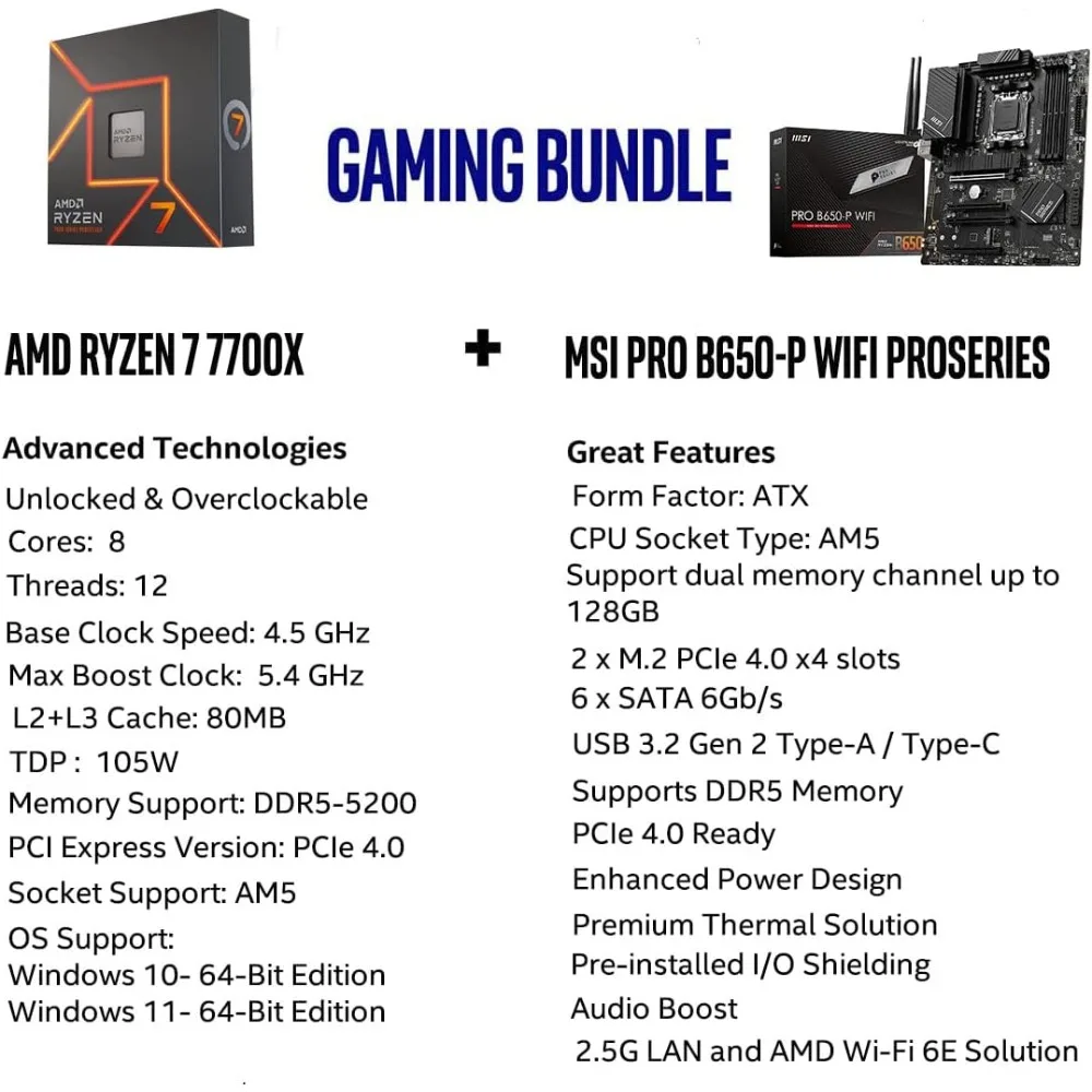 with MSI PRO B650-P WiFi ProSeries Motherboard (AMD AM5, ATX, DDR5, PCIe 4.0)