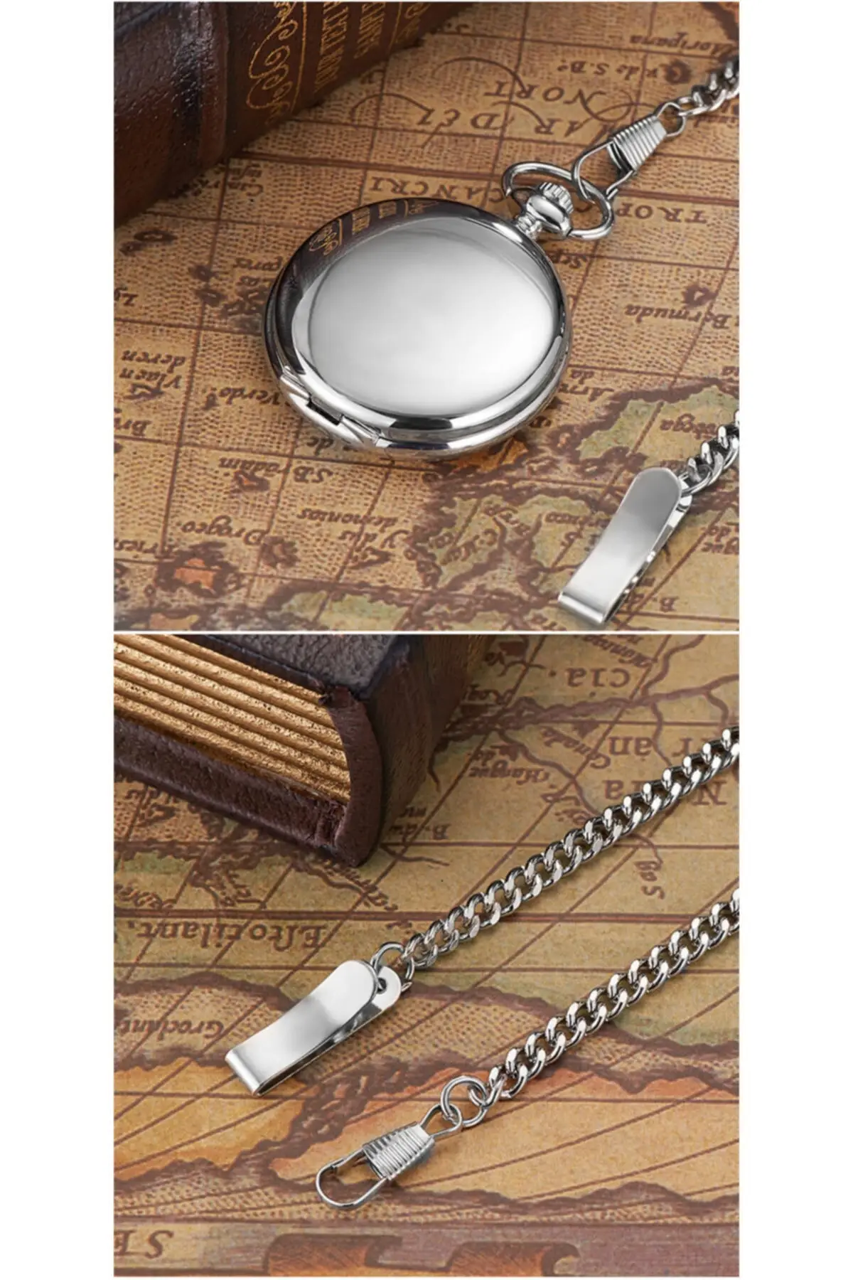 Uras German Automatic Winding Skeleton Köstekli Pocket Watch Vintage Watch Men Women