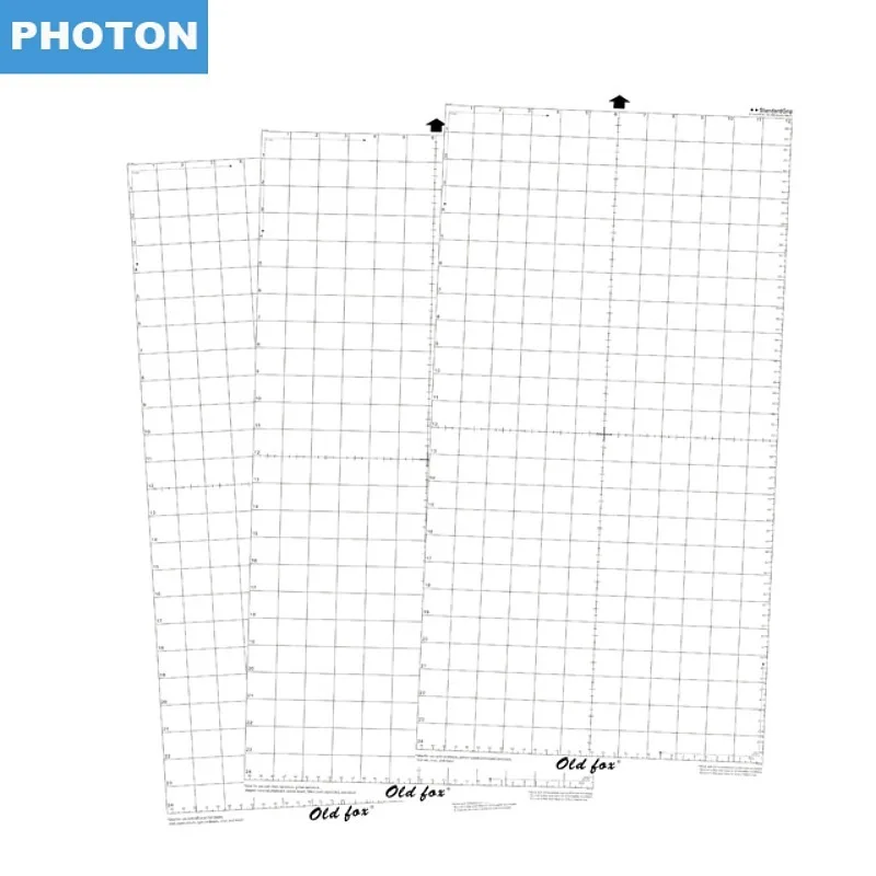 2PCS Cutting Mat Pad 12*12-Inch Transparent Adhesive Mat Pad with Measuring Grid 12*24-Inch for Silhouette Cameo Plotter Machine