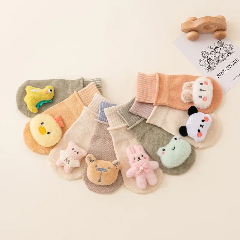 1 Pair Cute Infant Baby Sock for Boy Girl Sweet Cartoon Animal Non-slip Floor Sock for Toddler Spring Autumn Indoor Baby Sock