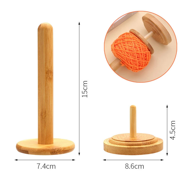 1 Set  Wooden Yarn Skein Holder Dispenser for Crocheting Knitting Classic Wooden Spinning