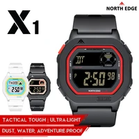 Reloj de pulsera Digital con pantalla cuadrada NORTH EDGE, Reloj deportivo para Hombre y mujer, cronómetro resistente al agua de 50m, Reloj despertador con cuenta atrás para Hombre