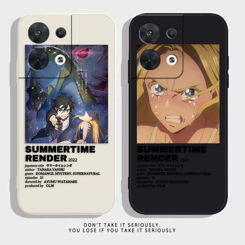 Summer Time Rendering Phone Case For OPPO RENO 8 7 9 6 7SE 5 4 4SE 4 3 4G 5G PRO PLUS Colour Simple Silicone Case Funda Shell