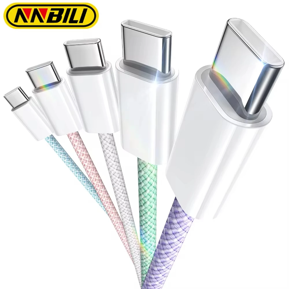 NNBILI 2024 Original Color Cable For iPhone 15 PD 60W Fast Charging For Huawei Xiaomi Samsung Type C Weaving Cable Accessories