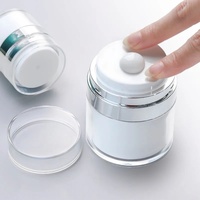 15/30/50/100ml Empty Airless Pump Jar Refillable Acrylic Cream Vacuum Bottle Portable Size Container of Makeup Lotion Cosmetic