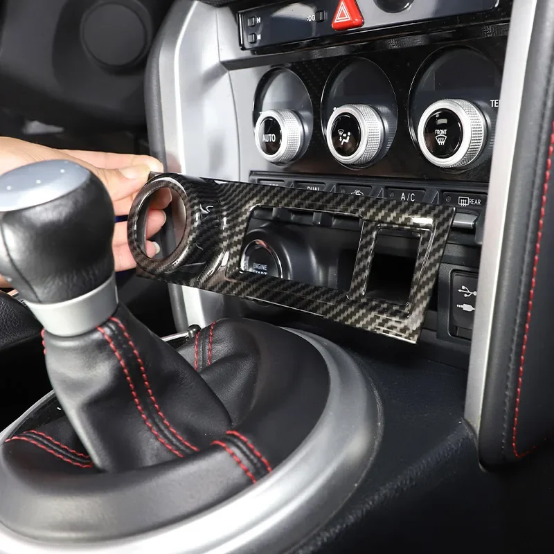 Carbon Fiber Car Center Console Start Button Frame Trim Decorative Cover For Toyota 86 2012-2021 For Subaru BRZ 2012-2021