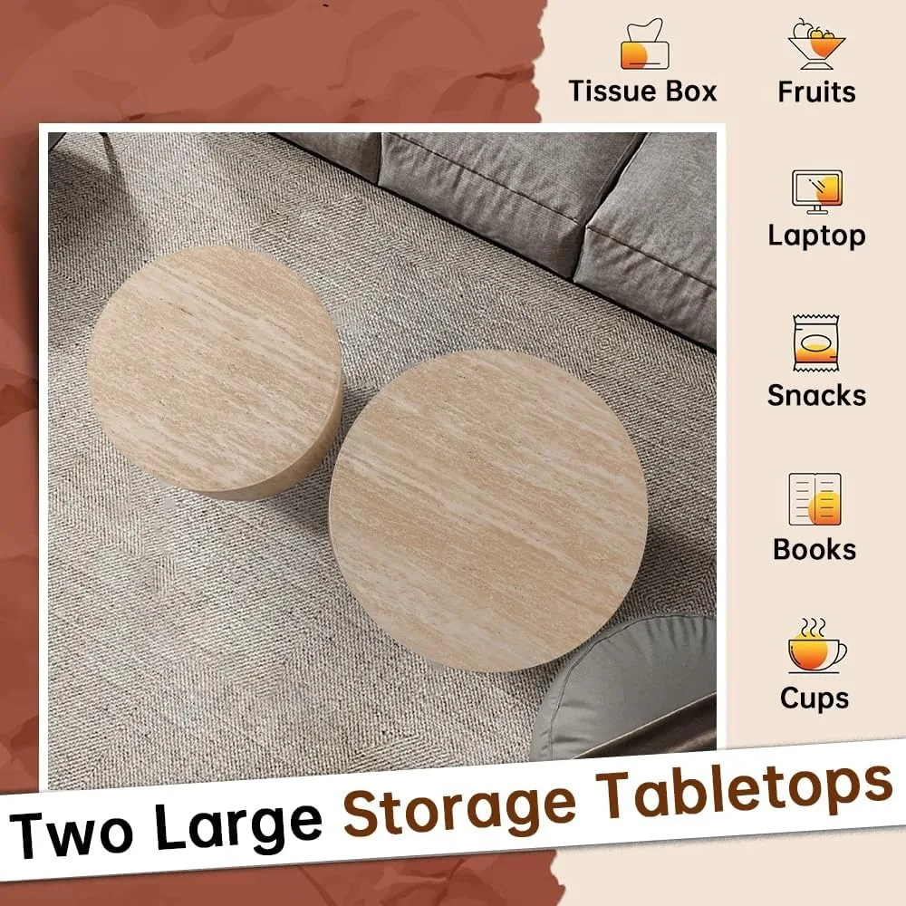 طقم قهوة مكون من 2 دائري صغير حديث من جانب الترافرتين دائري صغير #5