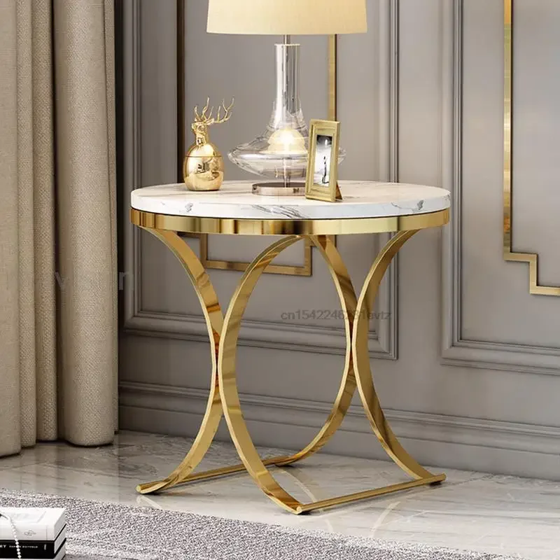 Loft Low Coffee Tables Golden Frame Home Kitchen Furniture Sofa Side Desk For Living Room Hallway Auxiliary Round Mable Table