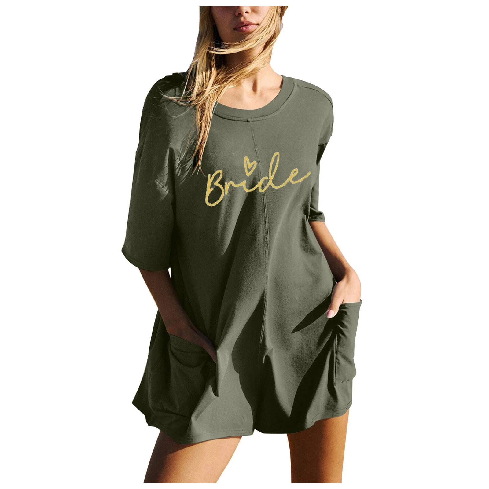 Fashion Short Sleeve Beach Playsuit For Women 2024 Summer Casual Pocket Casual Shorts Jumpsuits One Pieces Letter Jumpsuit