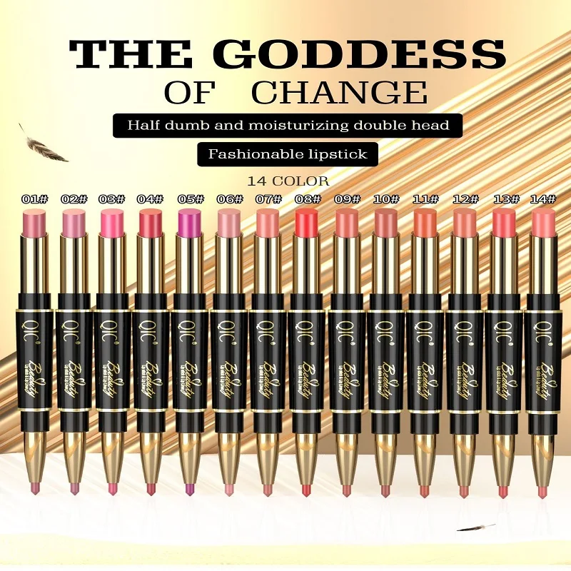 2 w 1 szminka konturówka do ust matowa, mocno pigmentowana, wodoodporna, długotrwała, nieprzywierająca, podwójnie kończona makijaż ust