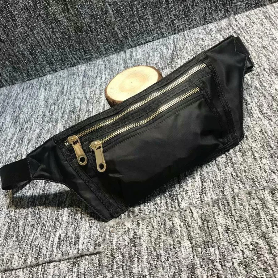 Saco de cintura de náilon fanny packs para mulheres casual saco de peito feminino homem viagem cinto saco esporte pacote cintura à prova dwaterproof água saco do telefone preto