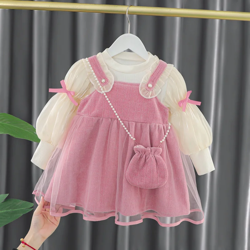 Girl Dress Kids Party Birthday Evening Gown 2023 Stylish Winter Autumn Cotton Plus Thicken Flower Girl Dress Teenagers Children