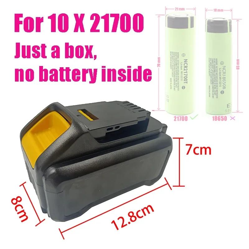 DCB208 Lithium Battery Case 10 X 21700 Storage Box BMS PCBA For Dewalt 18V 20V 8.0Ah Charging Protection Circuit Board Shell