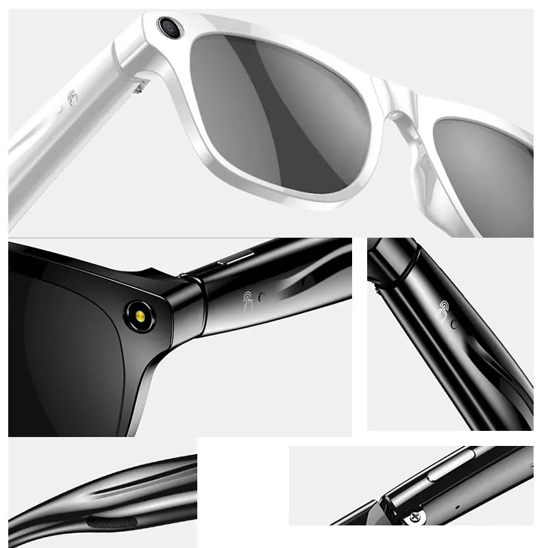 AI Shooting Glasses Wireless Voice Control Bluetooth Photography Translation Listening To Music Smart Sunglasses Square