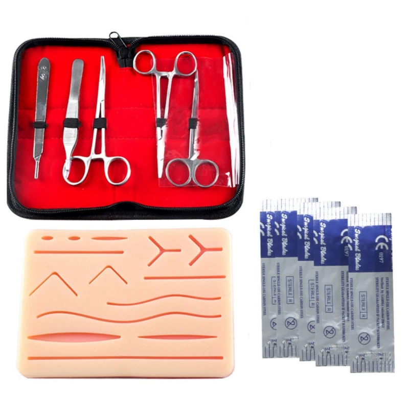 

Stainless Steel Medical Suture Surgical Tissue Tweezer Forceps Set Needle Holder Hemostat Oral Surgery Tools