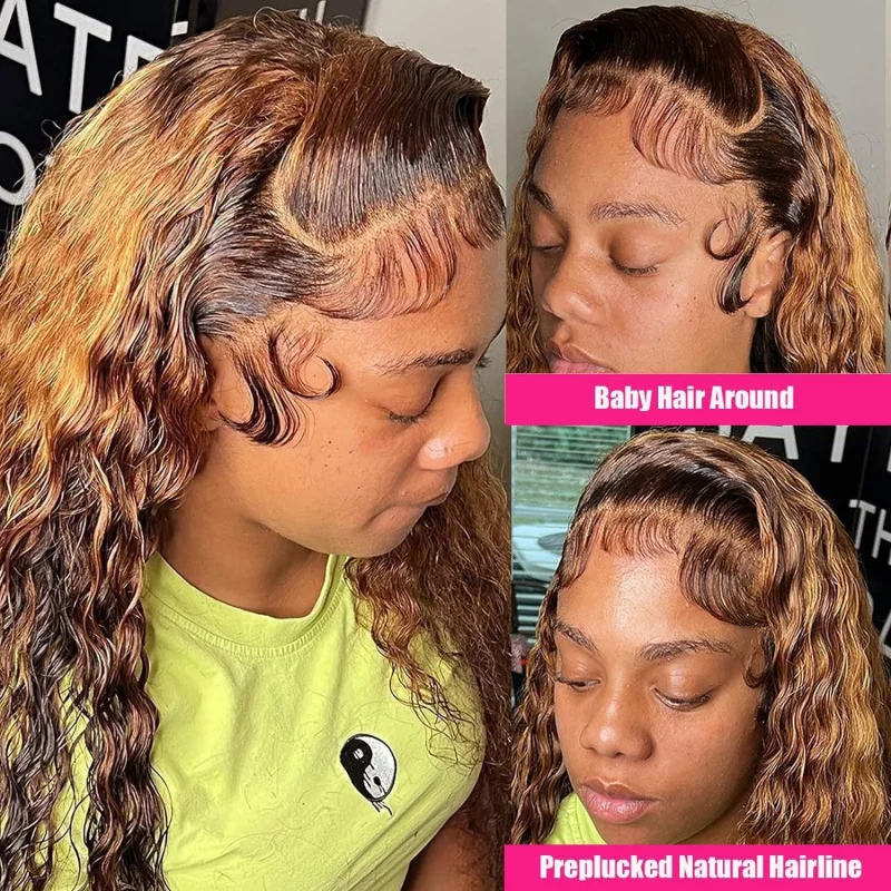 Women's African Curly Long Hair , Semi-Hand-Woven Front Lace Synthetic Wig
