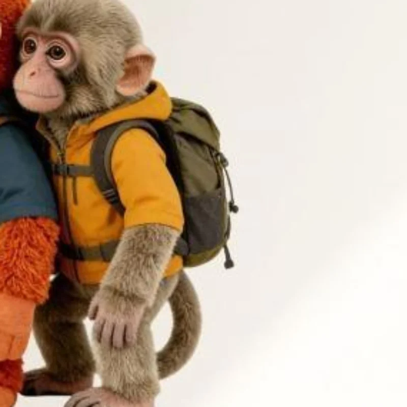 Cute Parent Child Hiking Monkey Acrylic Keychain Vivid Print Sturdy Ring For Backpack Decor Animal Lovers Gifts Hiking Souvenir