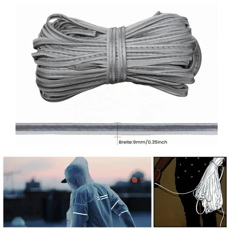 Reflective Piping Fabric Strip Sew on High Visibility Piping Tape For Clothing Bag