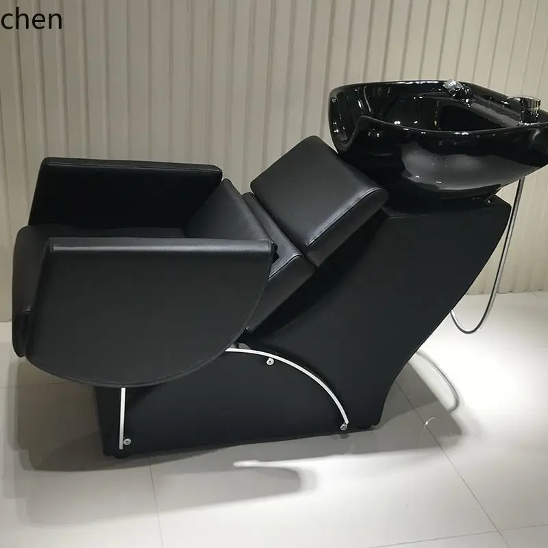 YFY  Small Shampoo Bed Barber Shop Water Flushing Beauty Sitting Bed Hair Salon Semi-Lying Shampoo Chair Hairdressing Bed