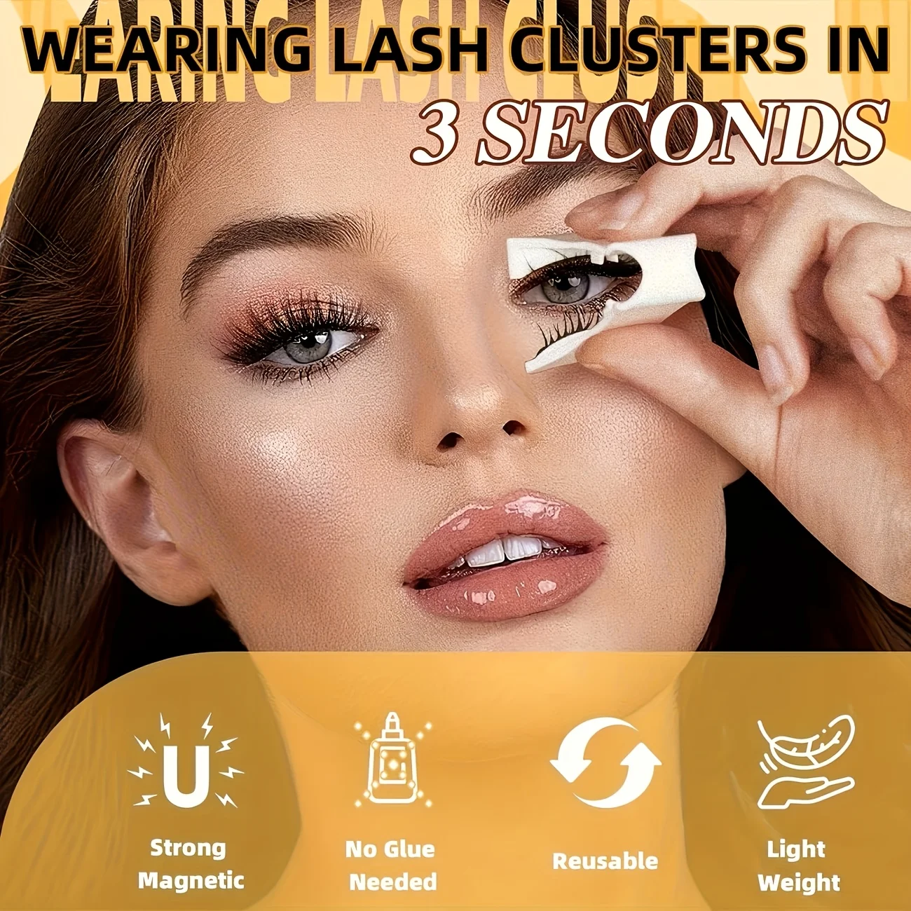 Magnetic False Eyelashes with Tweezers - Reusable, No Glue Needed, Plastic Material, Cat Eye and Doll Style, 10-12mm Length, Easy to Use
