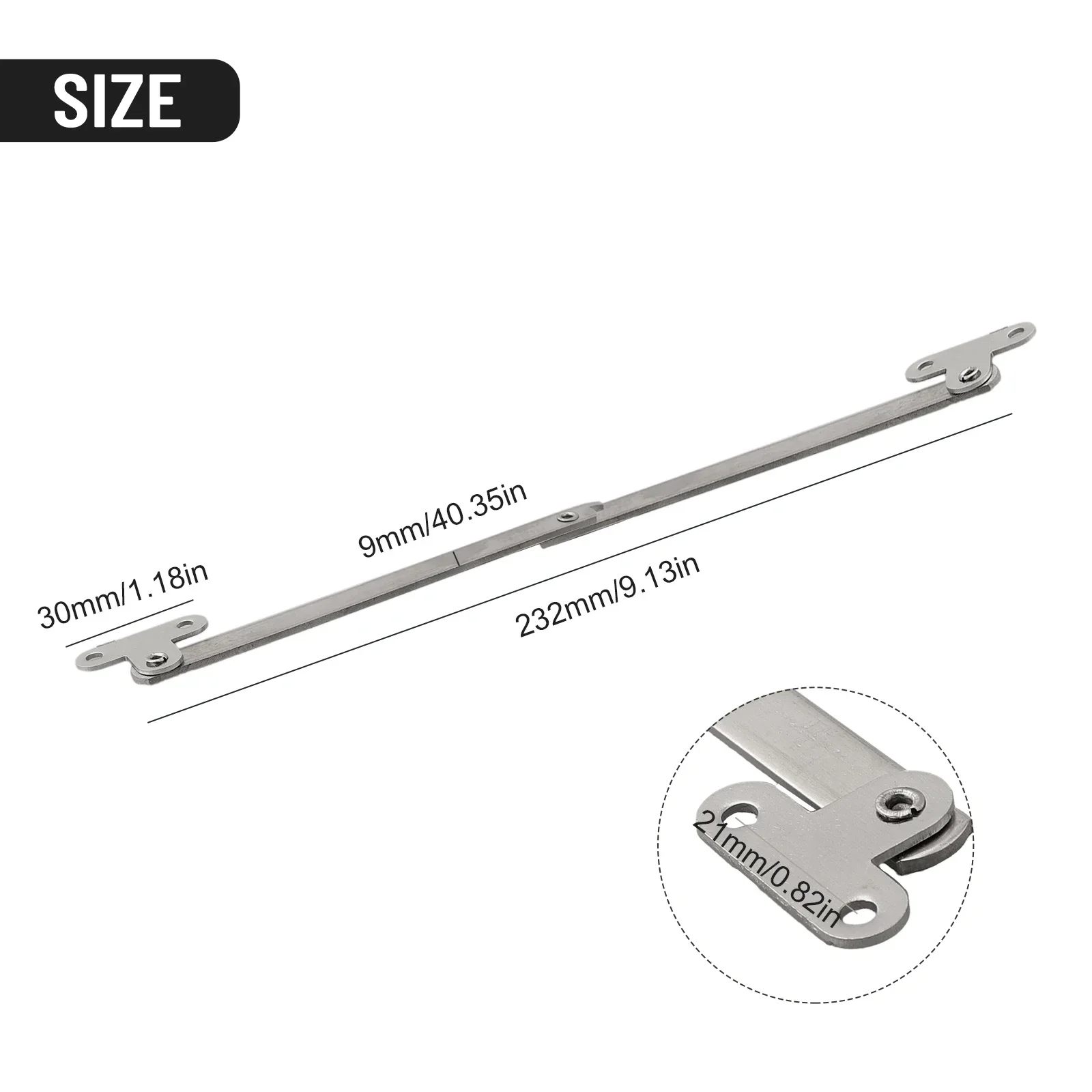 2pcs  Stainless Steel Hinges Furniture Cabinet Door Support Hinges   Folding 180 Degree Two-fold Strut Cabinet Door Support