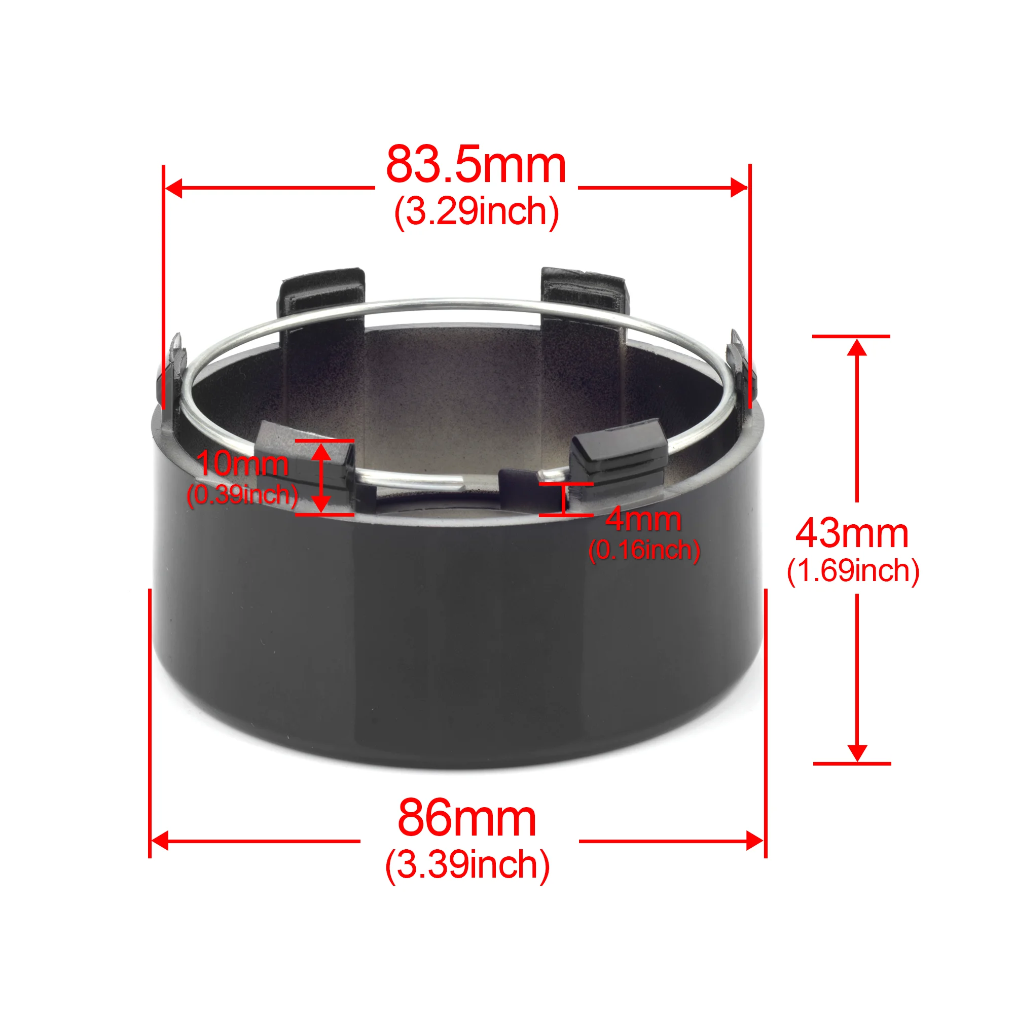 4pcs OD 86mm/ 3.39in ID 83.5mm/ 3.2in Car Wheel Center Hub Caps Covers For C625502B Auto Replacement Parts ABS plastic