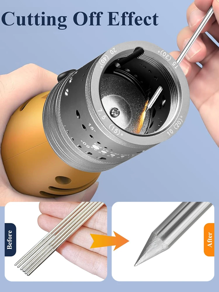 1 مجموعة التنغستن القطب مبراة طاحونة رأس مطحنة TIG طقم أدوات لحام مع 10 قطعة طحن Dics و 3 قطعة قضبان تمديد