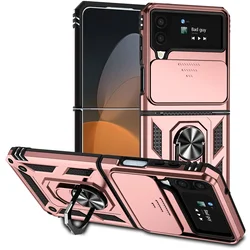 Dual Layer Kickstand Phone Bag Case for Samsung Galaxy Z Flip 4 5G Flip4 Flip3 Flip 3 Slide Camera Protection Cover Cases