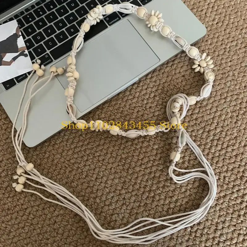49MC Bohemian Weistband Natural Sea Shell Bead Werced Weist Rop