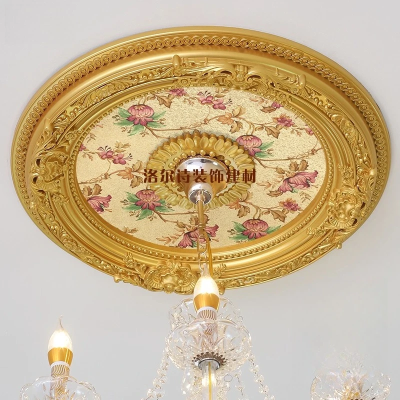 European light panel pool decoration living room ceiling shape, imitation pu gypsum light panel French pvc ceiling light p