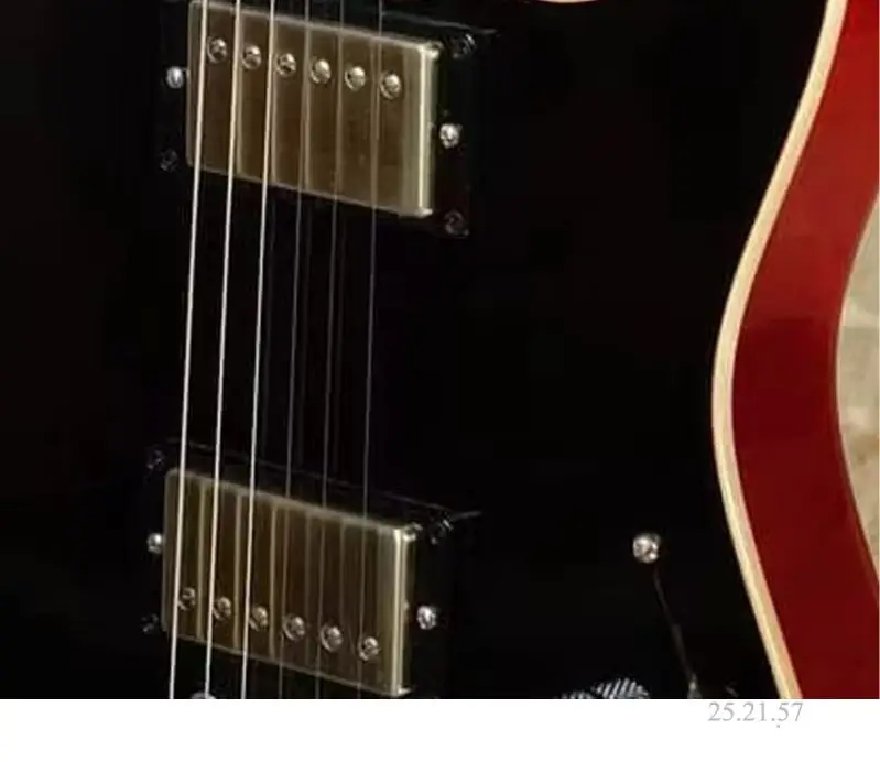 Pete creamy edge trim surrounding fingerboard, solid body electric guitar with black finish