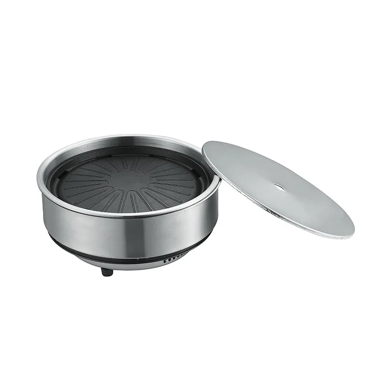 Commercial Barbecue Roast Cooker Korean BBQ Machine Electric Grill Smokeless Round Grilling Pan Parrilla Barbacoa Electrica