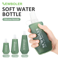 NEWBOLER 150/250/500ml Outdoor Collapsible Silicone Bite Size Water Bottle Running Camping Hiking Travel Convenient Water Bottle