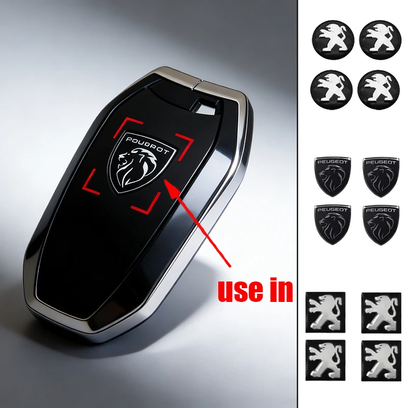 Peugeot Car Remote Key Stickers Badge Emblem Car Accessories For Peugeot GT Line 208 301 308 408 508 2008 3008 4008 5008 206 307