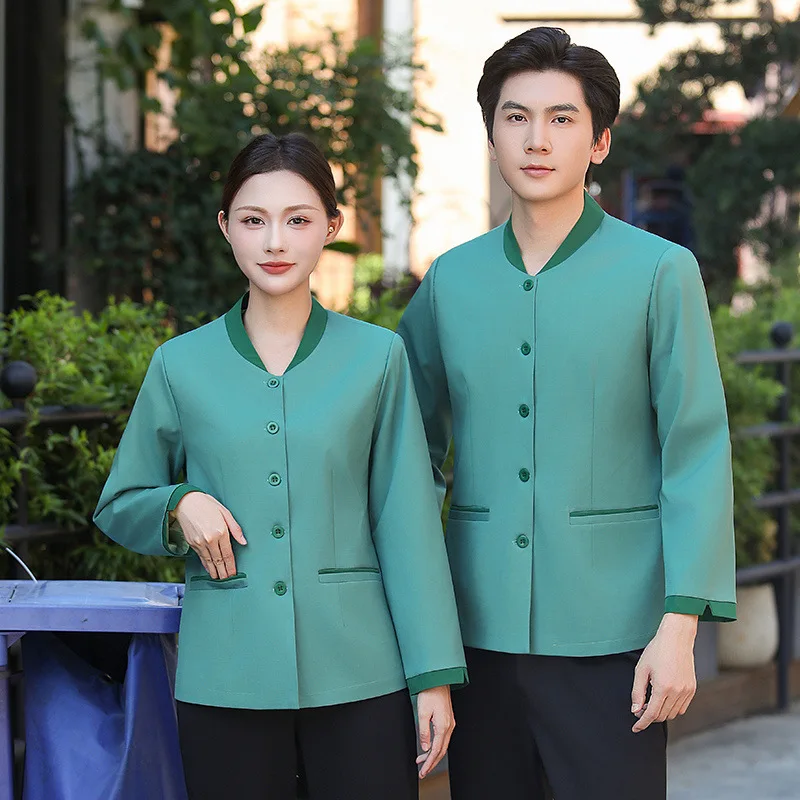 

Длиннорукавные униформы Mingkou для женщин, работающих в отелях, гостевых домах, торговых центрах, в сфере управления недвижимостью и в качестве уборщиц.