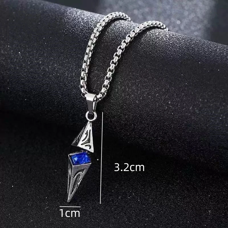 New Jewelry Star Diamond-Shaped Stainless Steel Pendant Necklace Unisex Disco Necklace Hip-Hop Style Geometric Lucky Gift
