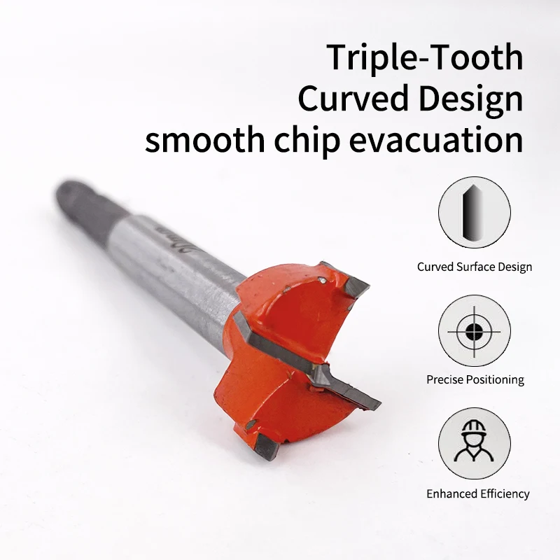 Tungsten Carbide Wood Hole Saw 1/4inch Hex Shank Thread Hole Cutter for Door Lock Hinge Slotting for Wood Plastic Table Drilling